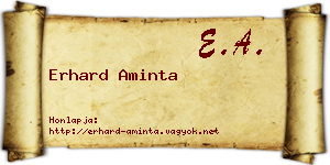 Erhard Aminta névjegykártya